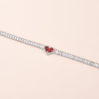 Golden Heart-Shaped Bracelet With Diamonds Light Luxury Handmade Love-Heart Design