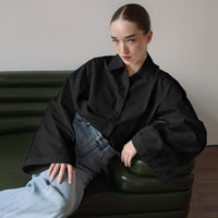 Comfortable Casual Style With A Turn-down Collar Loose Fit And Long Sleeves