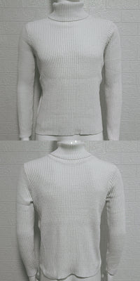 High-neck Slim-fit Long-sleeve Knitted Pullover Base Shirt