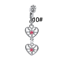 Zircon Heart Moon Butterfly Perforation-free Belly Ring