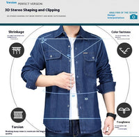 Thin Long Sleeve Coat Soft Denim Top Shirt Autumn Loose Men