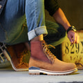 Leather Martin Boots Men's Shoes Ark Bird Top Layer Cowhide High Top