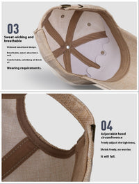 Men's Sunhat Baseball Breathable Hemp Peaked Cap