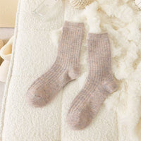 Japanese-style Solid-color Wool Socks For Women