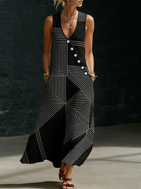 Loose-fitting V-neck Cross-over Shirt And Wide-leg Pants