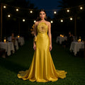 Design-focused Rhinestone-embellished Floral-decorated Halter Dress