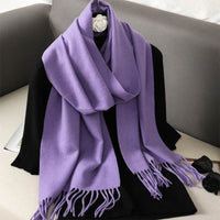 Solid Color Maillard Scarf Cashmere-like Women Warm Shawl