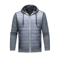 Stylish Warm Patchwork Leather Hooded Cotton Coat