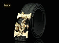 Crocodile Pattern Smooth Buckle Belt Men's