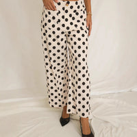 Stylish And Playful Polka-dot Print Slimming Casual Pants For Women