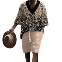 Men's Casual V-Neck Fashionable Printed Set