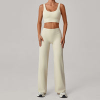 Racerback Bra And Straight-leg Pants Yoga Set Quick-drying Workout Outfit