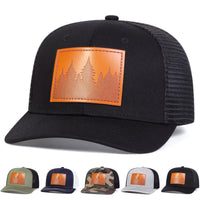 Men's Leather Baseball Cap With Slight Bending