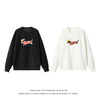 Korean Style Fluffy Dachshund Towel Embroidery Pullovers New
