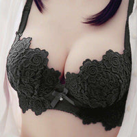 Lace Sexy Deep V Gather Underwear Without Steel Ring