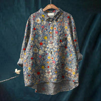 Casual Long Sleeve Shirt Animal Print Hawaiian Long Sleeve Blouse