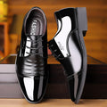 Casual Glossy Patent Leather Pointed Toe Men's Shoes