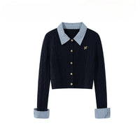 College Style Simple Youthful Short Top