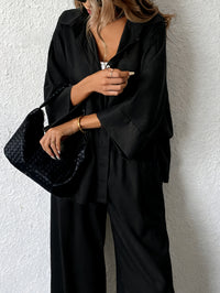 Womens Plus-Size Loose Top And Pants Two-Piece Set