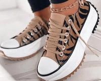 Adult Women's Viscose High-top Platform Solid Color Canvas Shoes
