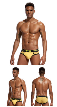 Men's Low Waist Sexy Solid Color Breathable Briefs