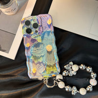 Retro Oil Painting Phone Case Blu-ray Flowers Shockproof Case For13 12 13pro 14pro 13 Pro Max Silicone Phone Cover