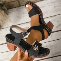 One-Strap Buckle Design Stylish Plus-Size Womens High-Heel Sandals