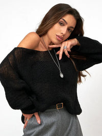 Slim-fit V-neck Solid-color Sweater