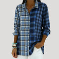 Womens Factory-Custom Long-Sleeve Contrast-Color Shirt