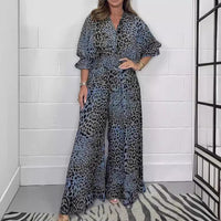 Women's Fashion Leopard Print Casual Jumpsuit