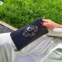 Women's Fashion Skull Long Wallet With Multiple Card Slots