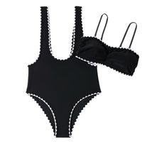 Women's Fashion Black Two-piece Bikini Swimsuit
