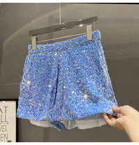 Suede Embroidered Beaded Gray Casual Shorts For Women