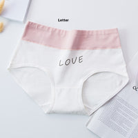 Women's High Waist Cotton Printed Underwear Seamless Belly Contraction Plump Girls Triangle Shorts
