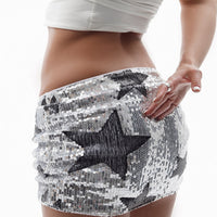 European And American-style Sexy Sparkly Pentagram Mini Skirt