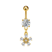 Personalized Zircon Butterfly Round Belly Button Ring