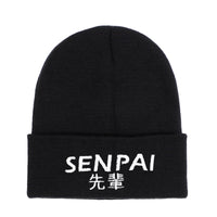 Senpai Letter Embroidery Winter Warm Knitted Hat