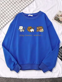 Three Mini Cat Animal Stay Home Sweater