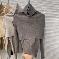 Korean Shawl Two-piece Sweater Women's Simple Graceful