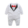 Boys Gentleman Bow Long Sleeve Romper Bodysuit