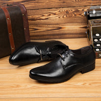 Business Formal Men's British Leather Shoes Lace-up Casual Shoes