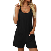 Casual Fashionable Knitted Jumpsuit With Straps For Women