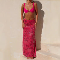 Beaded And Sequined Embroidered Bodycon Skirt Womens Long Skirt