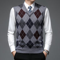 Fall Winter Men Sleeveless Knitted Sweater
