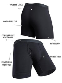 Men's Pure Color Bamboo Fiber Boxing Underwear Breathable