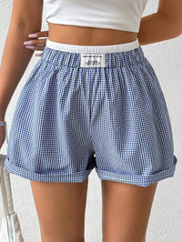 Elastic High-waist Buttoned Loose Casual Comfortable Basic Shorts