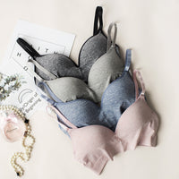 Wireless Bra Sports Yoga Small Chest Push Up Adjustable Solid Color One-piece Bra