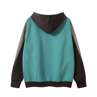 Retro Color Contrast Patchwork Letters Printed Hoodie