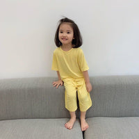 Children's Modal Loose Solid Color Pajamas Homewear Set