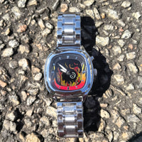 Retro Digital Display Waterproof Steel-band Sports Watch For Men